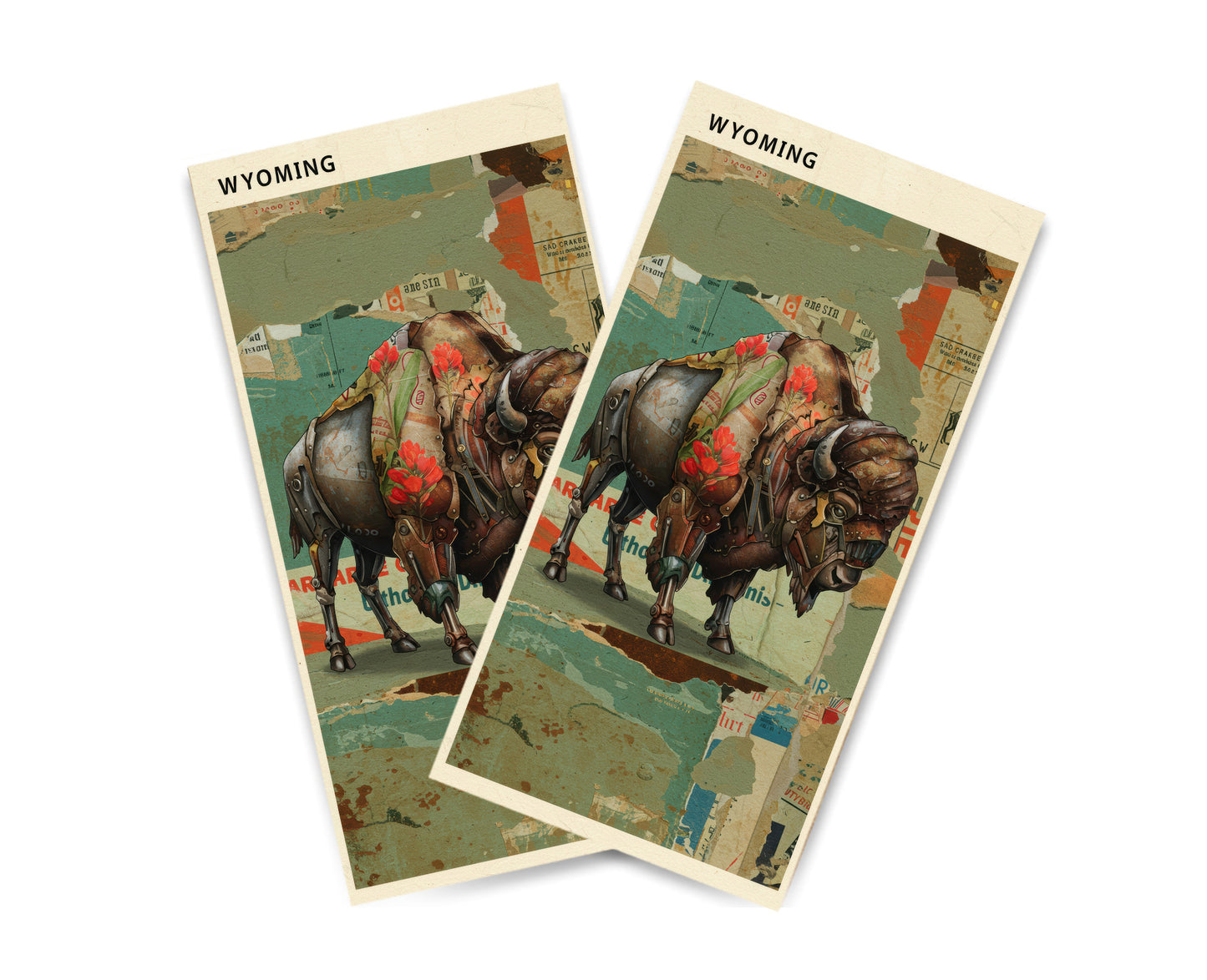 "Wyoming - State Mixed Media" Cornhole Wrap