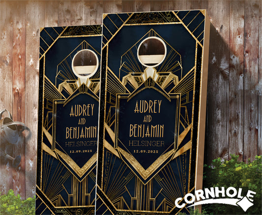 "Vintage Glamour Wedding" Cornhole Boards