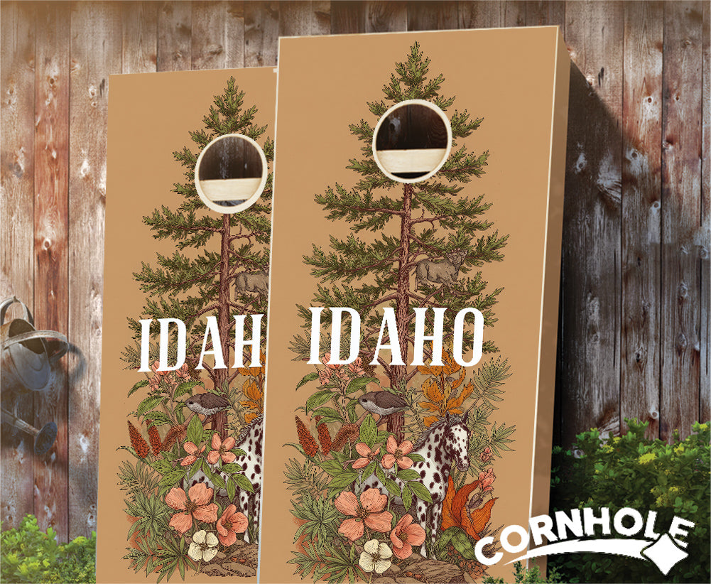 "Idaho - State Illustration Motif " Cornhole Boards