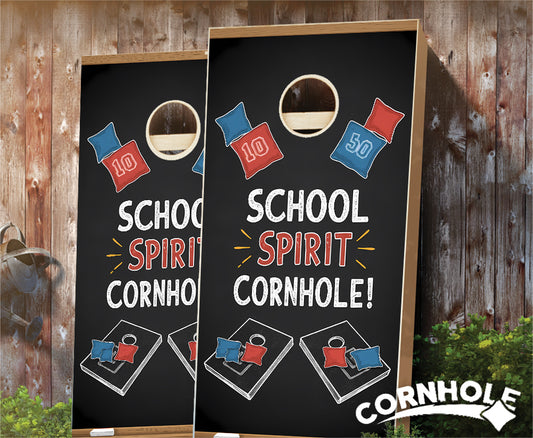 "School Spirit - Cornhole Chalkboard" Cornhole Boards