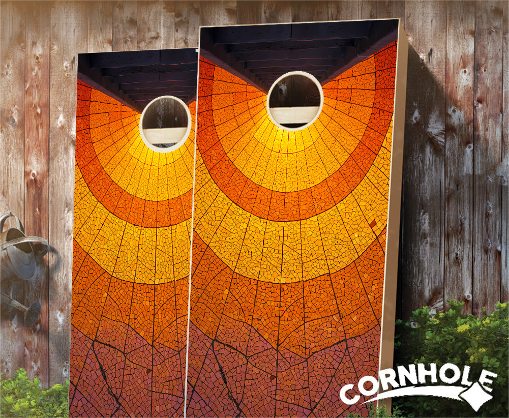 "Stained Glass Sunburst" Cornhole Boards