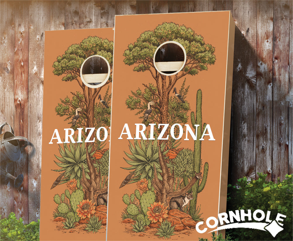 "Arizona - State Illustration Motif " Cornhole Boards