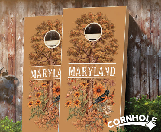 "Maryland - State Illustration Motif " Cornhole Boards