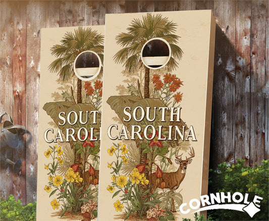 "South Carolina - State Illustration Motif " Cornhole Boards