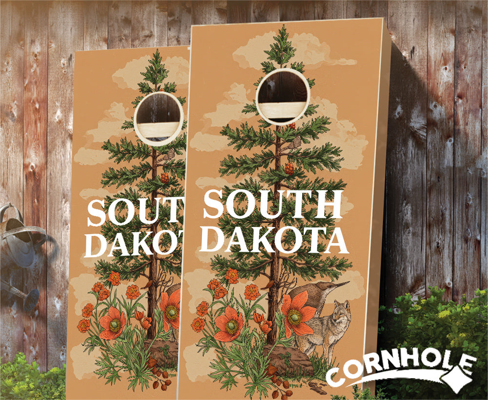 "South Dakota - State Illustration Motif " Cornhole Boards