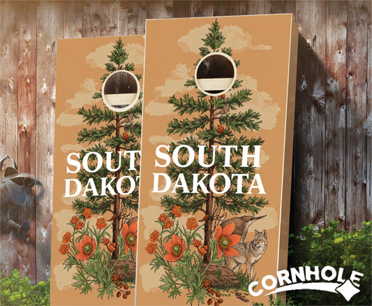 "South Dakota - State Illustration Motif " Cornhole Boards