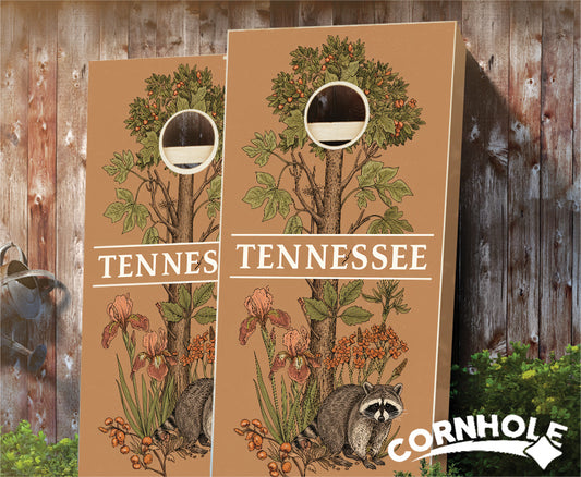 "Tennessee - State Illustration Motif " Cornhole Boards