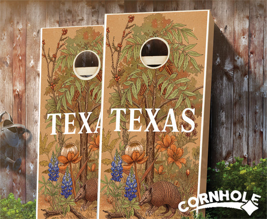 "Texas - State Illustration Motif " Cornhole Boards
