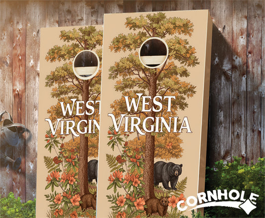 "West Virginia - State Illustration Motif " Cornhole Boards