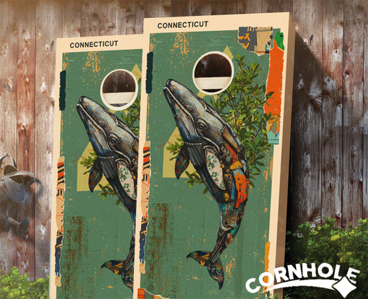 "Connecticut - State Mixed Media " Cornhole Boards