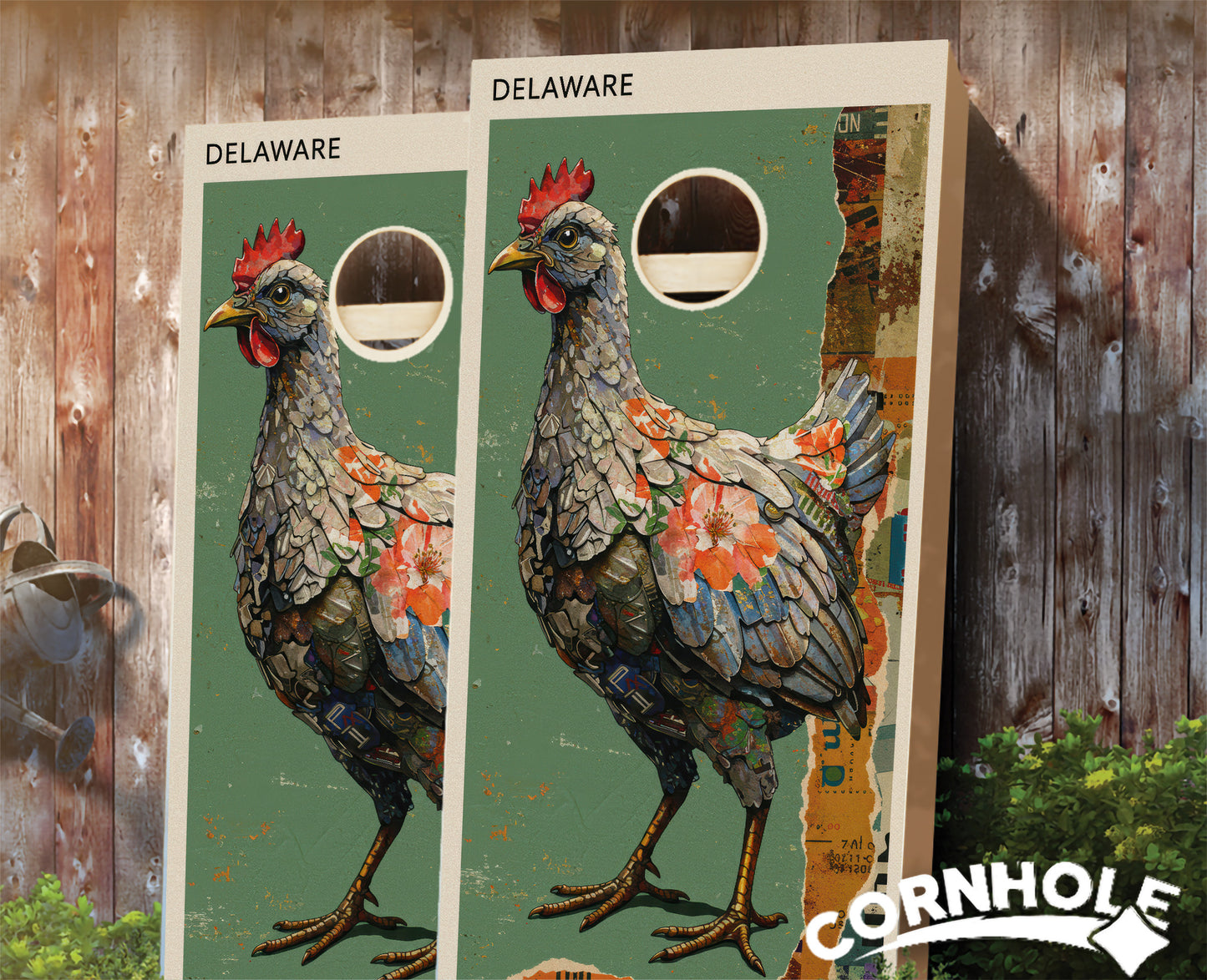 "Delaware - State Mixed Media " Cornhole Boards