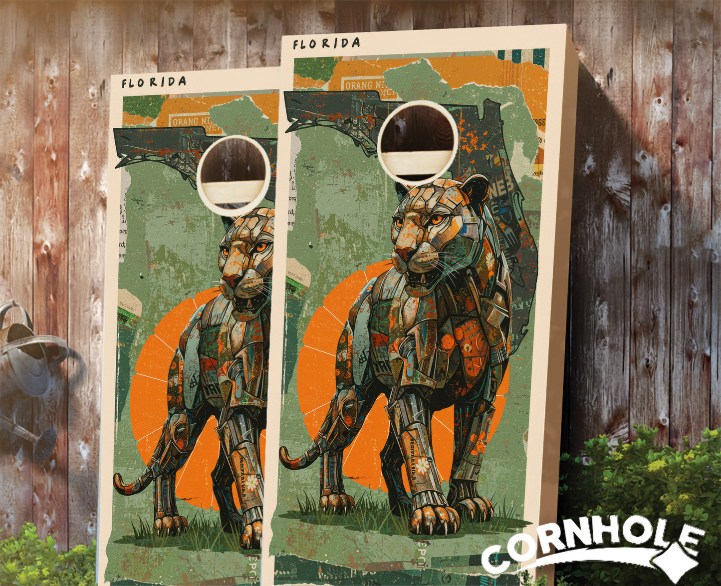 "Florida - State Mixed Media " Cornhole Boards