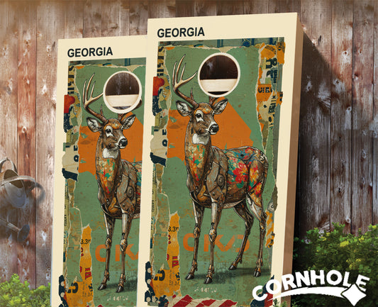 "Georgia - State Mixed Media " Cornhole Boards