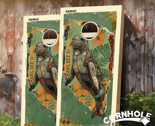 "Hawaii - State Mixed Media " Cornhole Boards