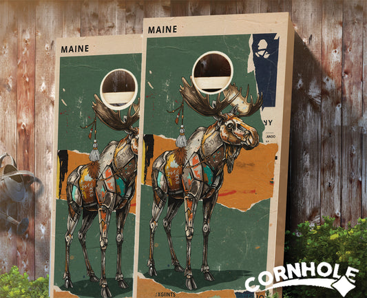 "Maine - State Mixed Media " Cornhole Boards