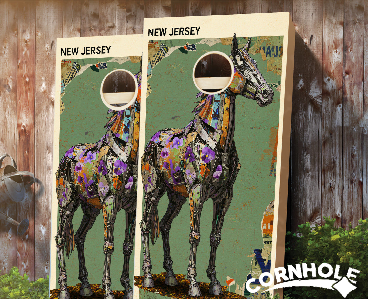 "New Jersey - State Mixed Media " Cornhole Boards