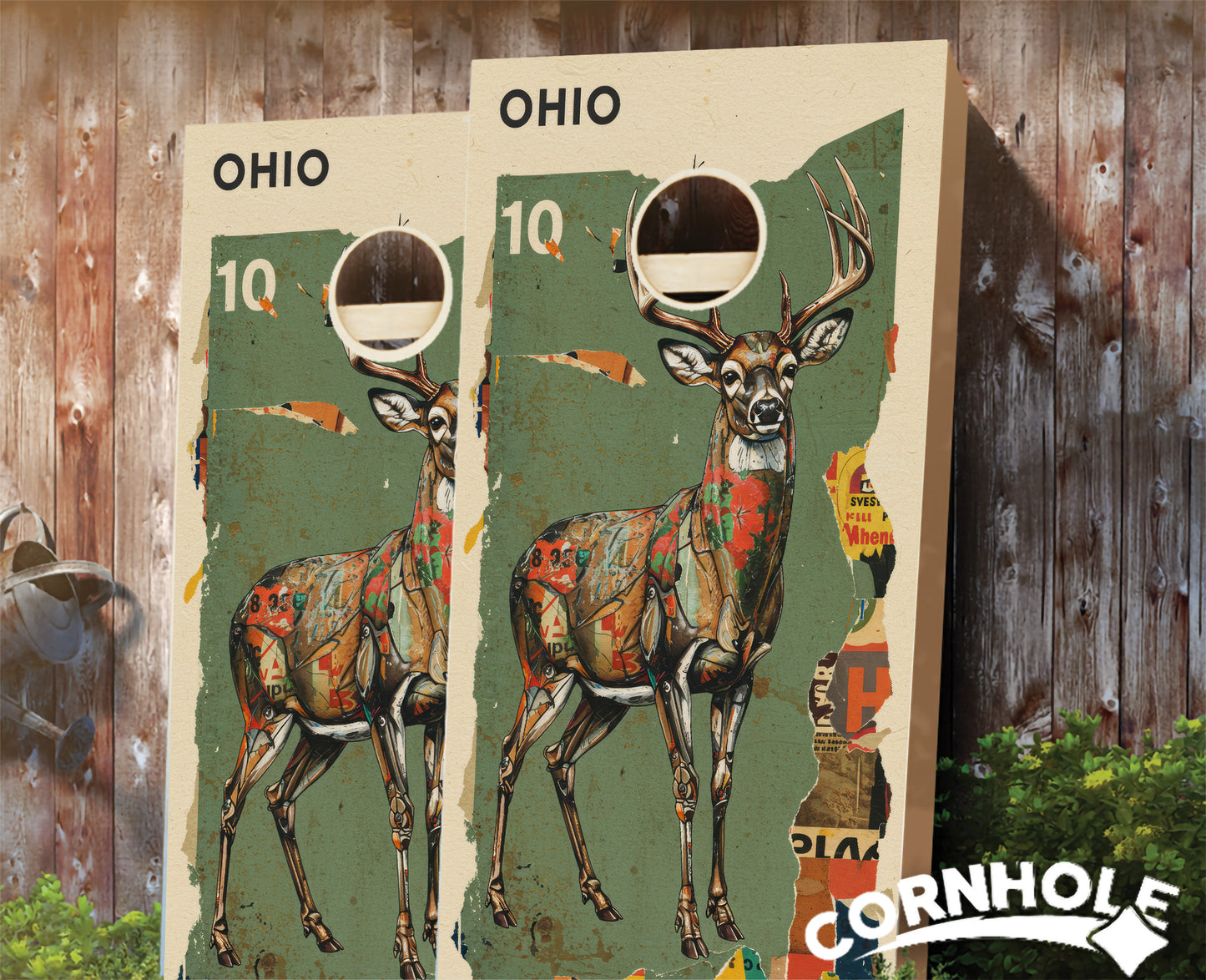 "Ohio - State Mixed Media " Cornhole Boards