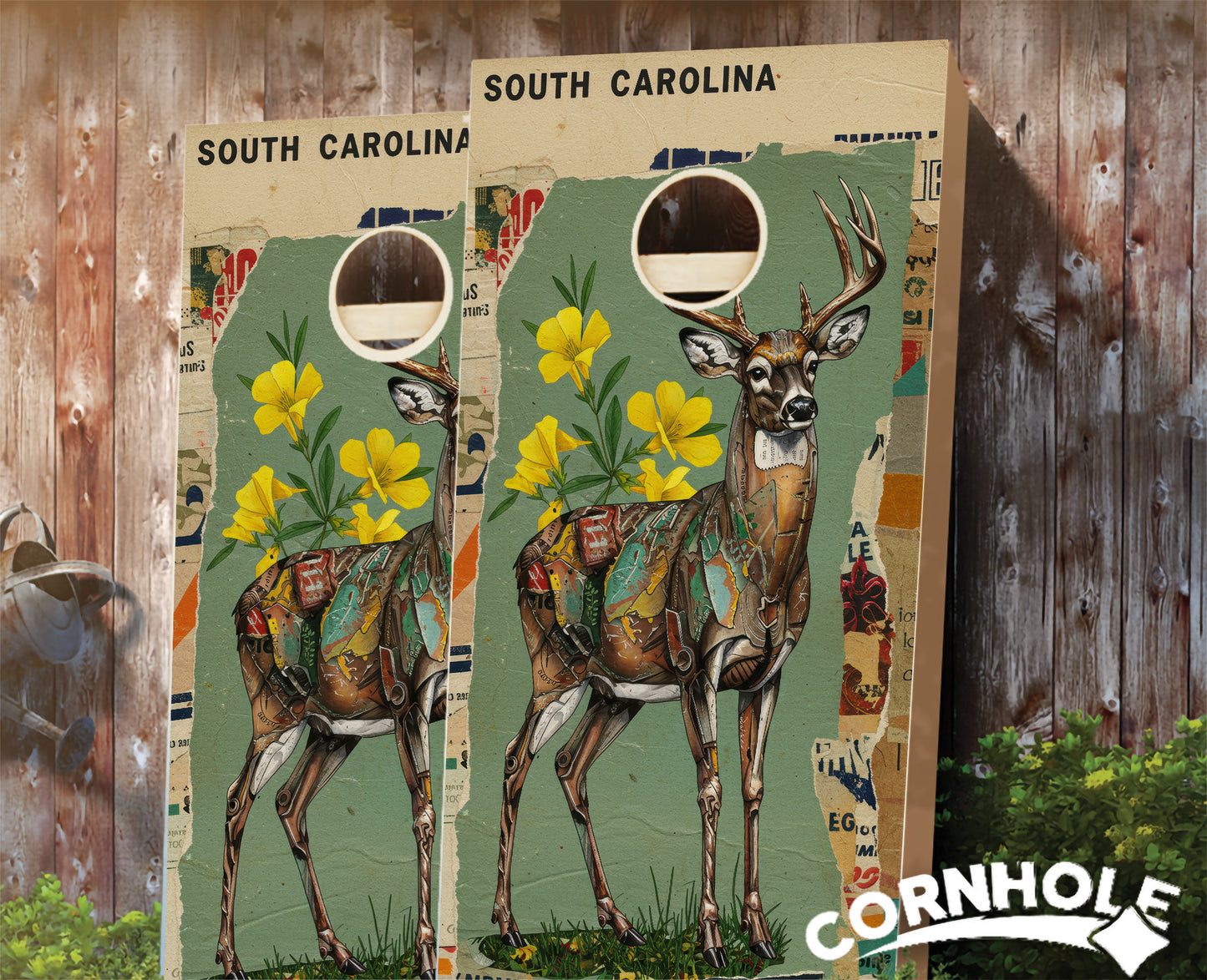 "South Carolina - State Mixed Media " Cornhole Boards