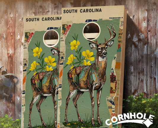 "South Carolina - State Mixed Media " Cornhole Boards