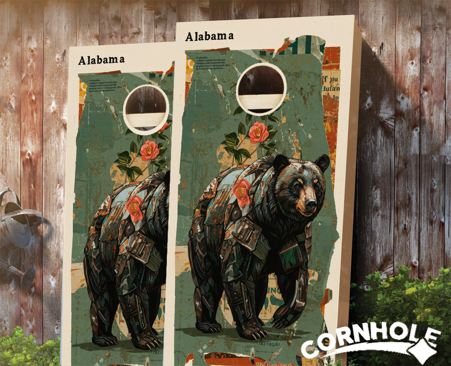 "Alabama - State Mixed Media " Cornhole Boards