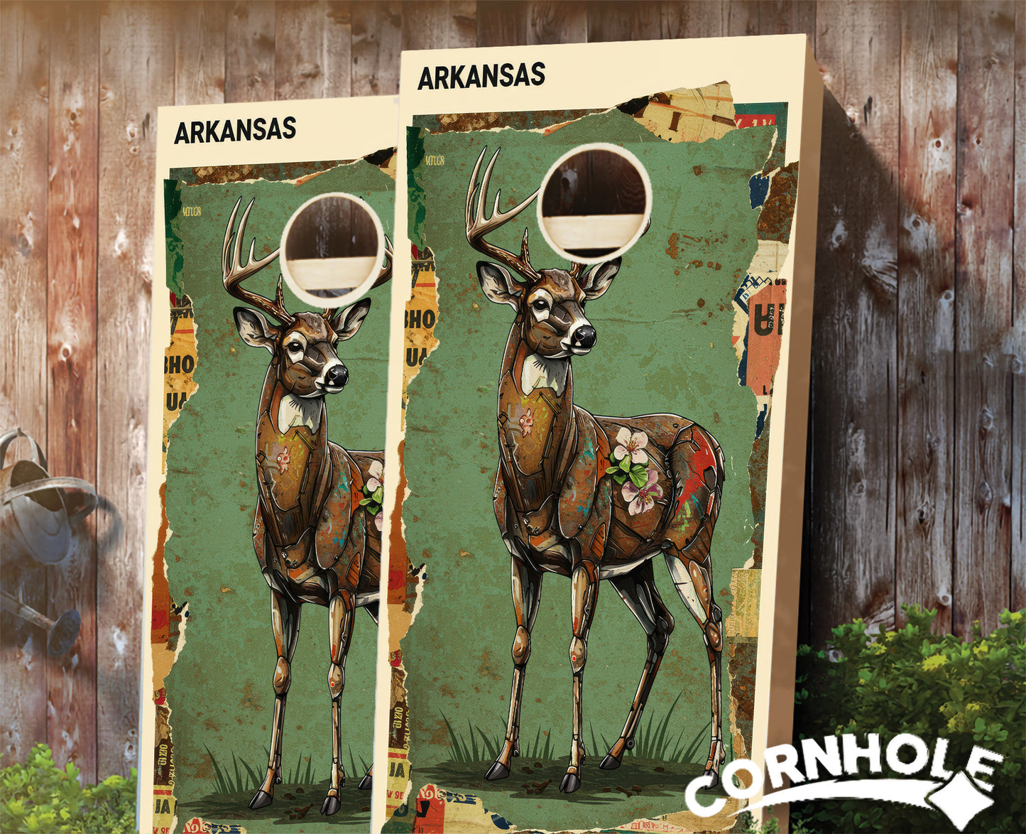 "Arkansas - State Mixed Media " Cornhole Boards