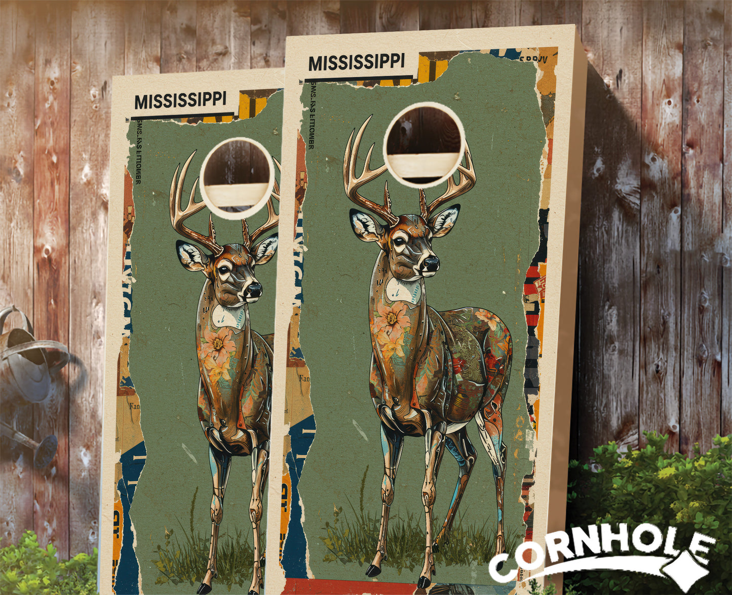 "Mississippi - State Mixed Media " Cornhole Boards