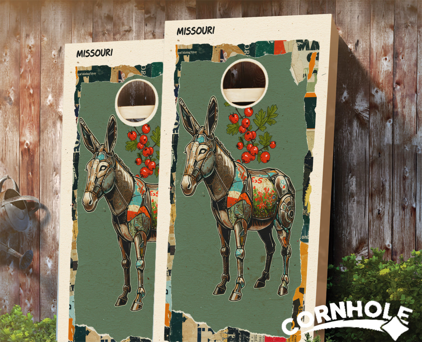 "Missouri - State Mixed Media " Cornhole Boards