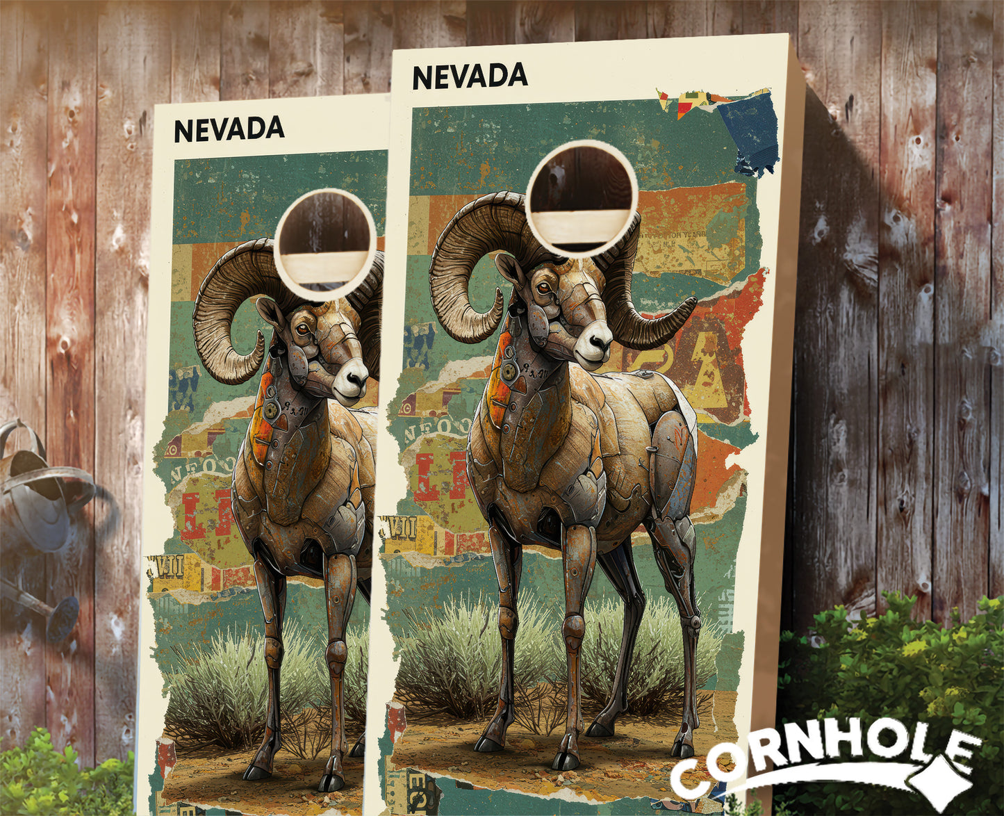 "Nevada - State Mixed Media " Cornhole Boards