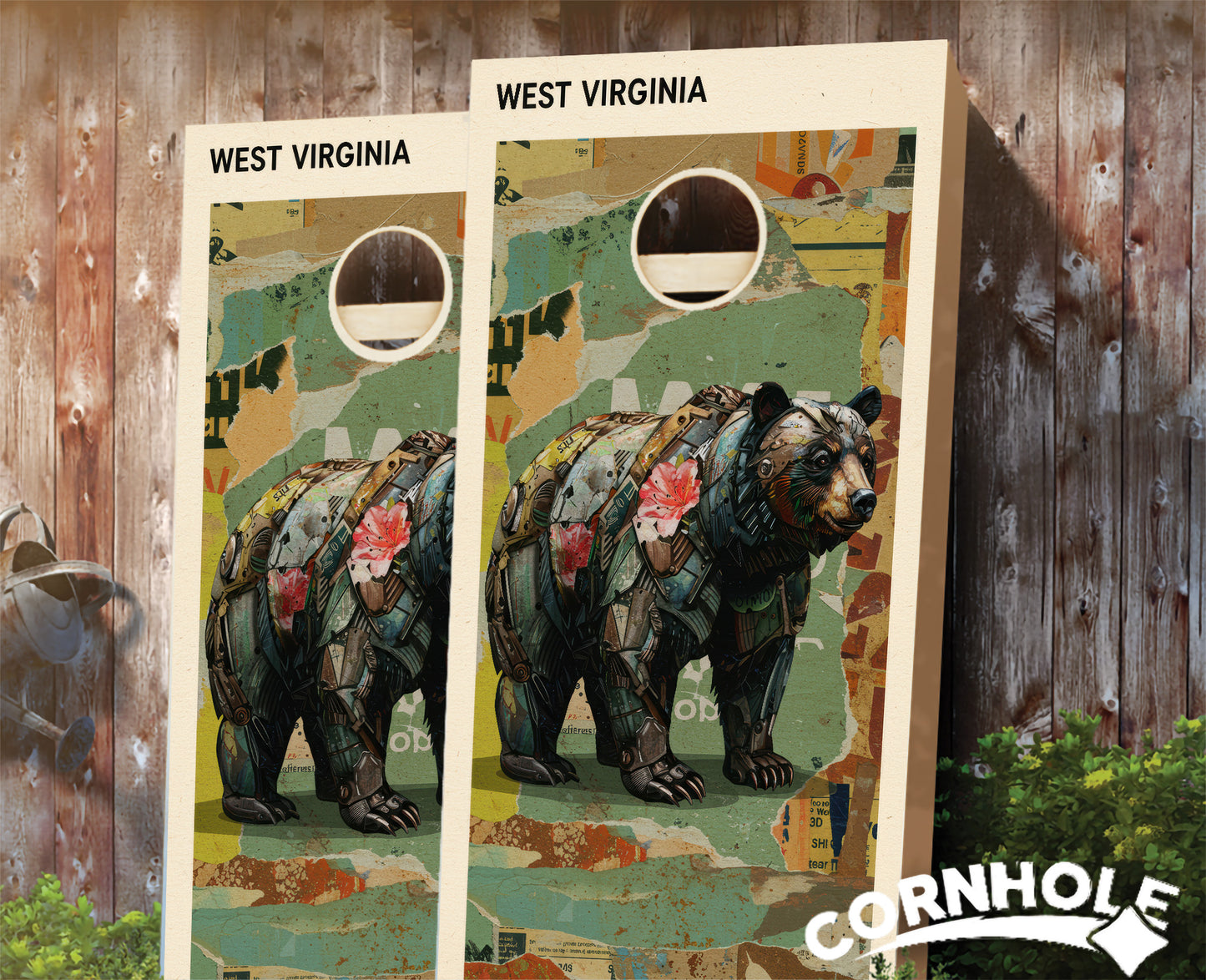 "West Virginia - State Mixed Media " Cornhole Boards