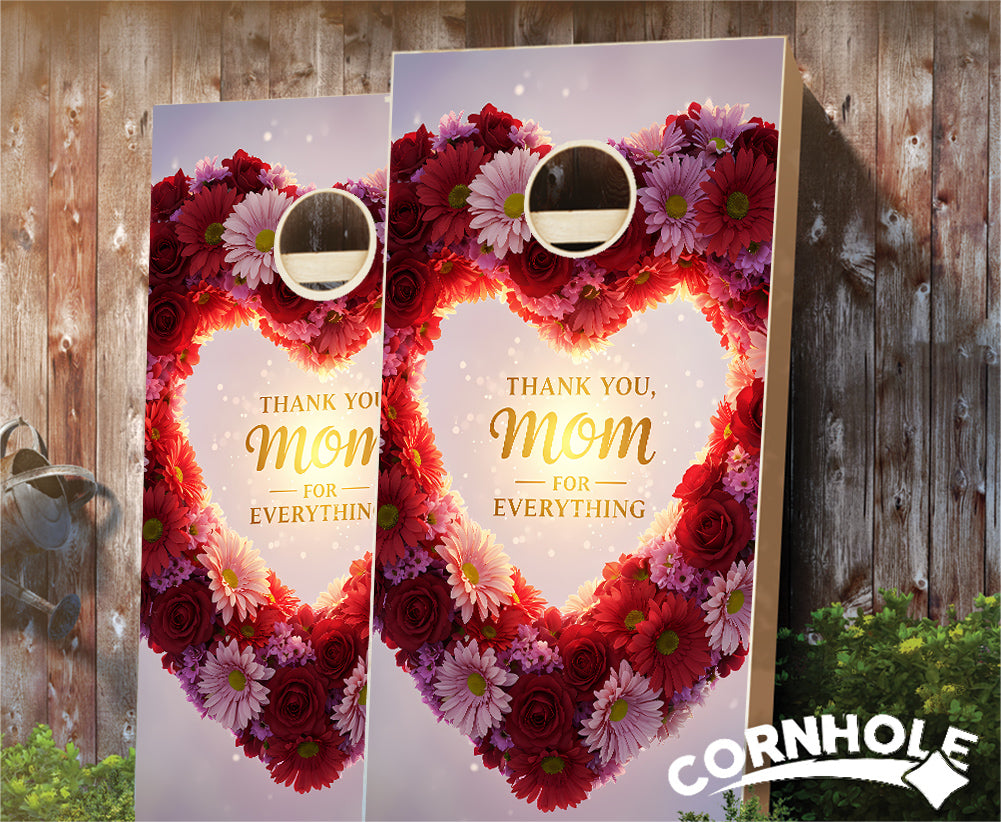 "Thank You, Mom. For Everything" Cornhole Boards