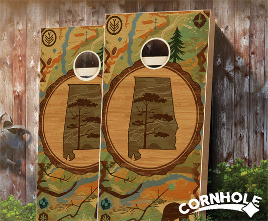 "Alabama - State Wood Homage " Cornhole Boards