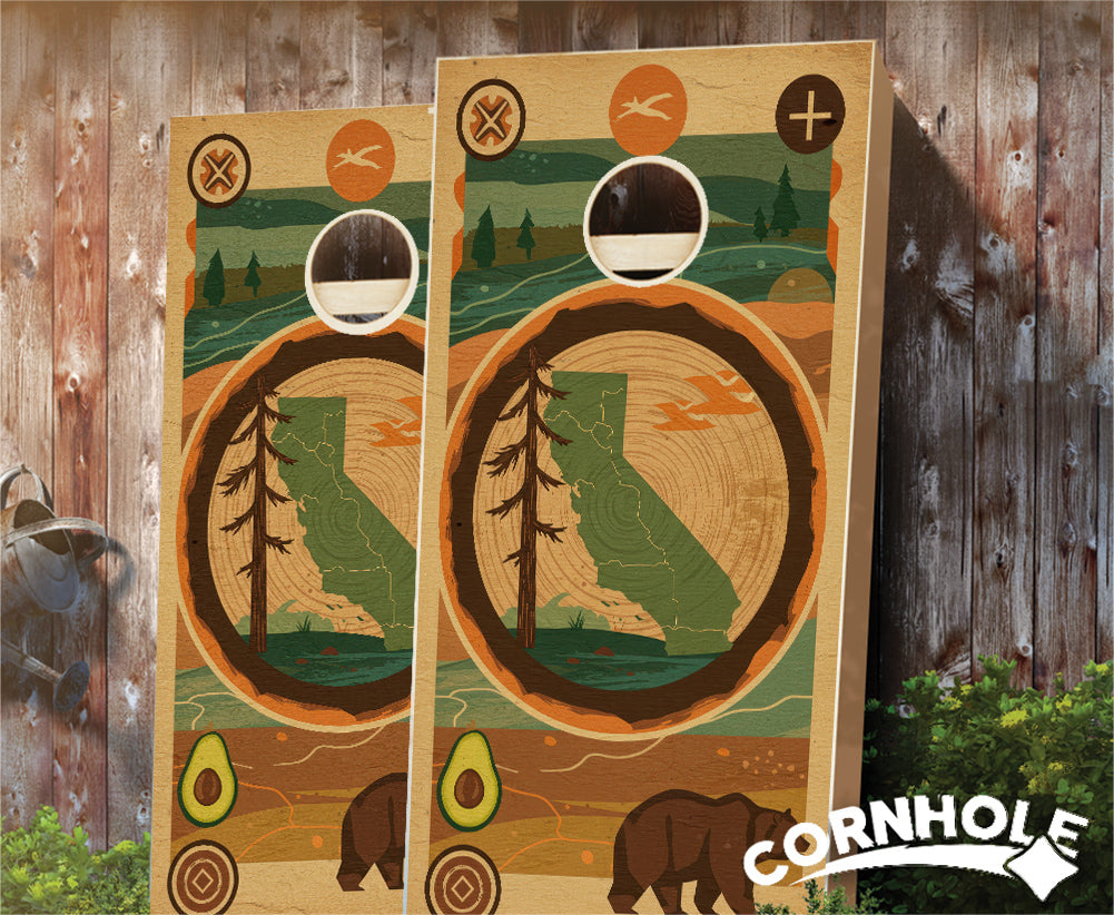 "California - State Wood Homage " Cornhole Boards