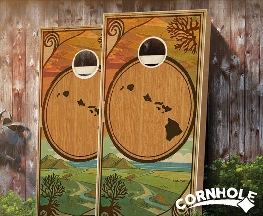 "Hawaii - State Wood Homage " Cornhole Boards