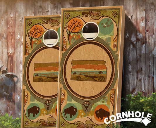 "Kansas - State Wood Homage " Cornhole Boards