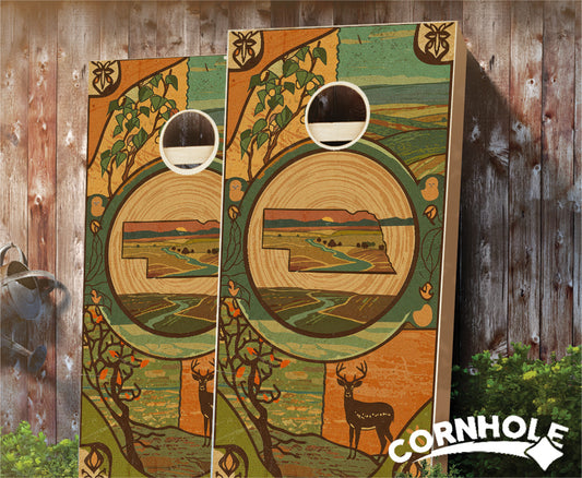 "Nebraska - State Wood Homage " Cornhole Boards