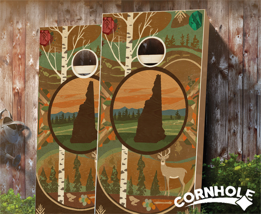 "New Hampshire - State Wood Homage " Cornhole Boards