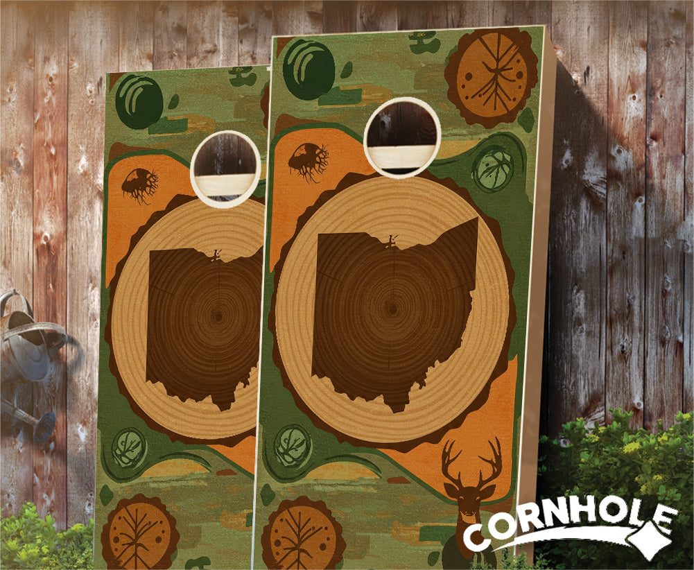 "Ohio - State Wood Homage " Cornhole Boards