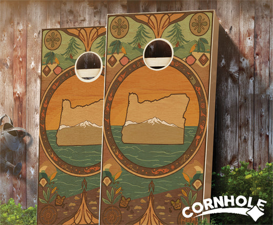 "Oregon - State Wood Homage " Cornhole Boards