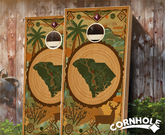 "South Carolina - State Wood Homage " Cornhole Boards