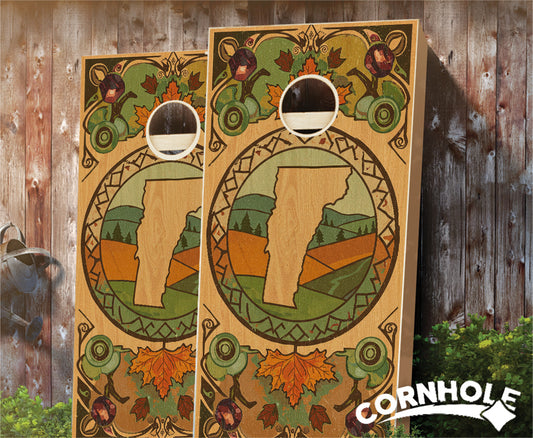 "Vermont - State Wood Homage " Cornhole Boards