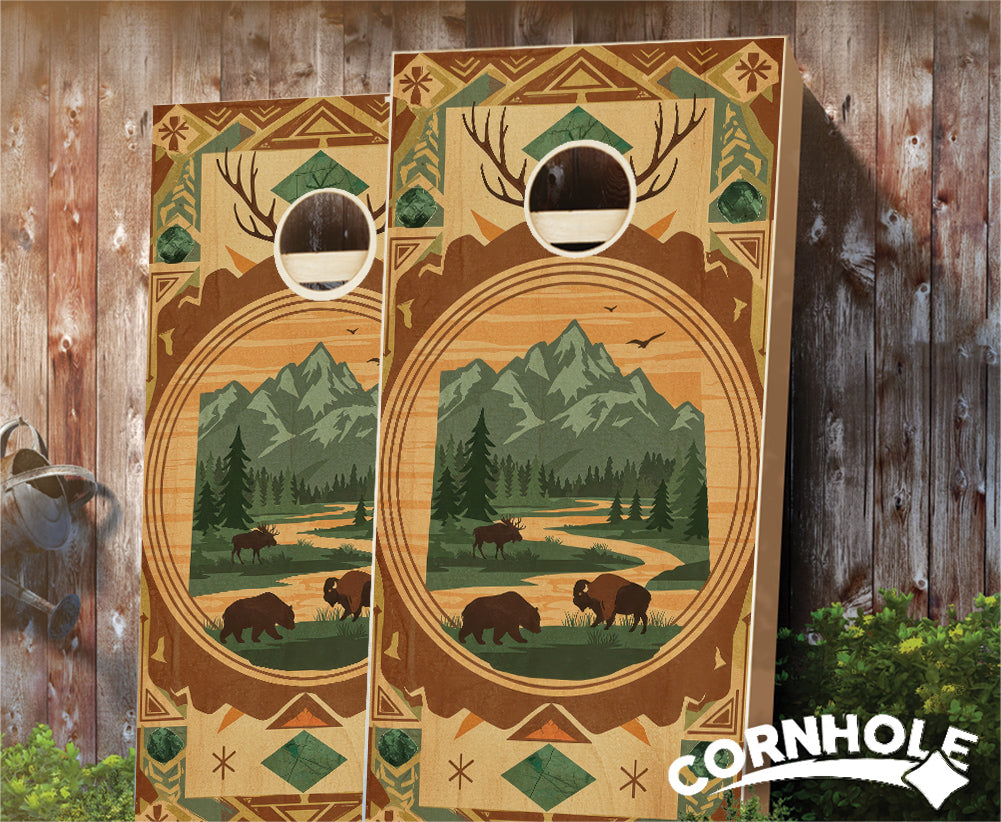 "Wyoming - State Wood Homage " Cornhole Boards