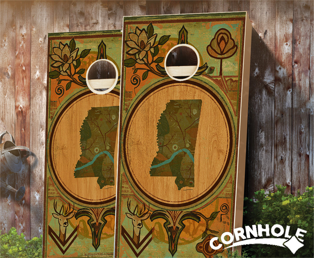 "Mississippi - State Wood Homage " Cornhole Boards