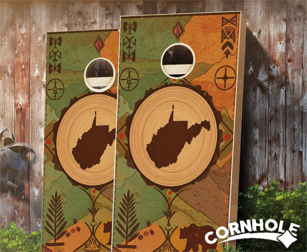 "West Virginia - State Wood Homage " Cornhole Boards