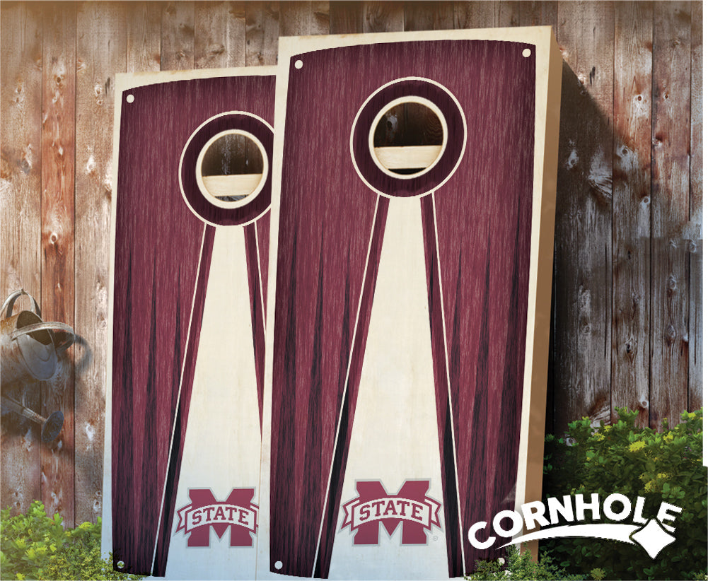 "Mississippi State Stained Pyramid" Cornhole Boards