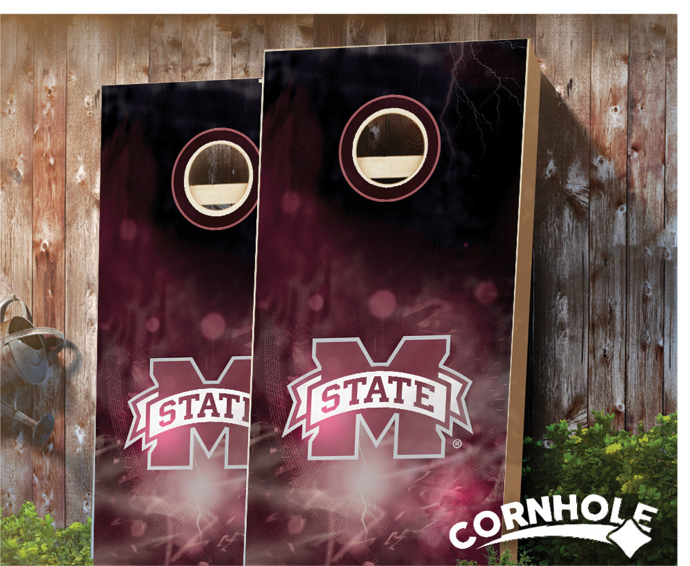 "Mississippi State Smoke" Cornhole Boards