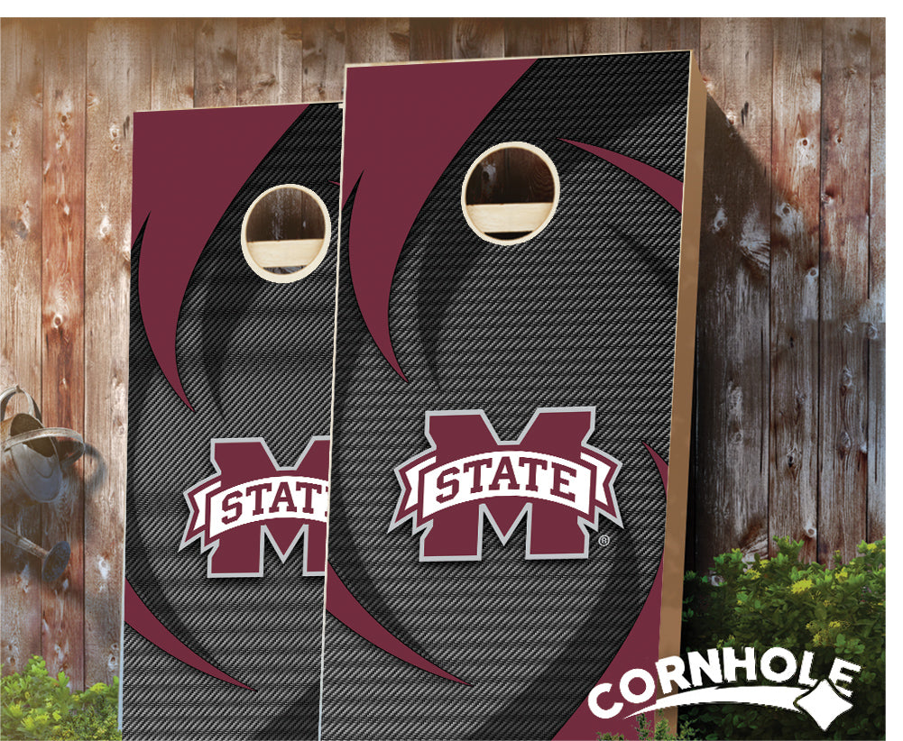 "Mississippi State Swoosh" Cornhole Boards