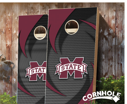 "Mississippi State Swoosh" Cornhole Boards