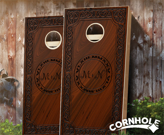 "Dark Norse w/ Monogram" Cornhole Boards