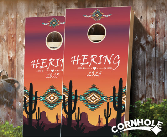 "Southwest Sunset Navajo Texarcana" Cornhole Boards