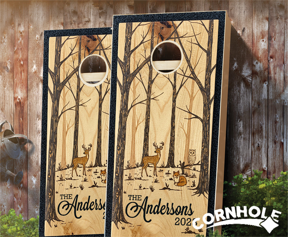 "Woodland Creatures" Cornhole Boards